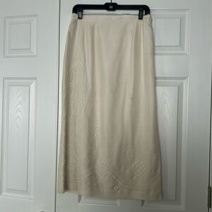 Talbots Vintage 100% Pure Silk Detailed Straight Skirt